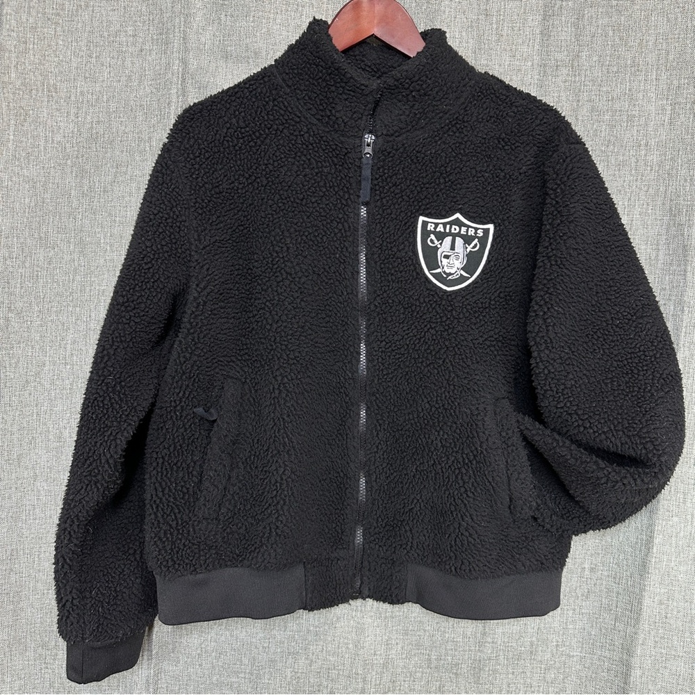 NFL Team Apparel Women’s Las Vegas Raiders Sherpa Fleece Jacket Size L